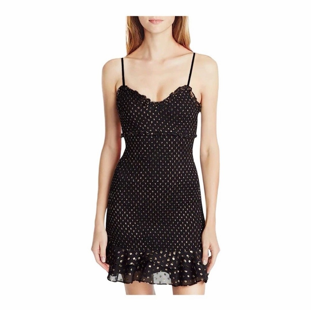Likely Black and Gold Mini Dress